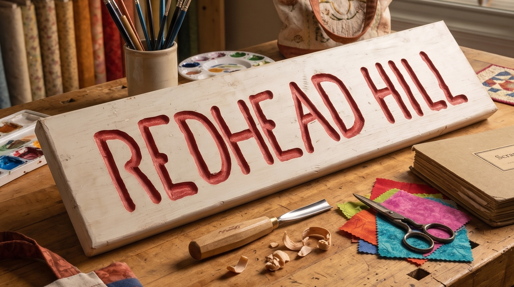 Dad's hand-burned RedHead Hill sign